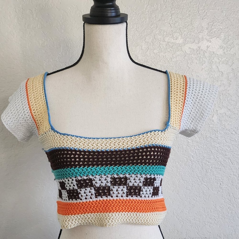 WOMEN'S GRANMACORE CROCHET TOP SIZE S